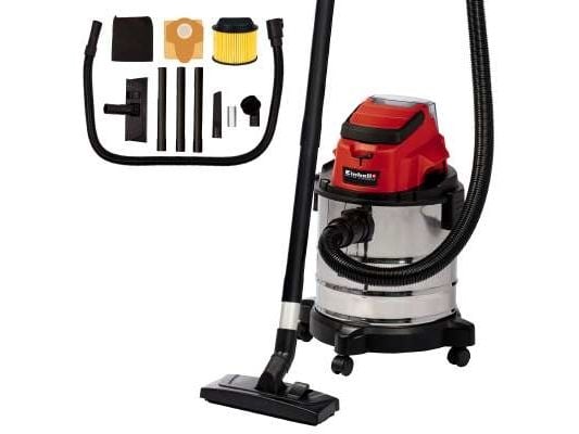 Einhell TC-VC 18/20 Li S-Solo, Tørr & våt, Sort, Grå, Rød, 20 l, 8 kPa, 1,5 m, 3,6 cm - SOLO