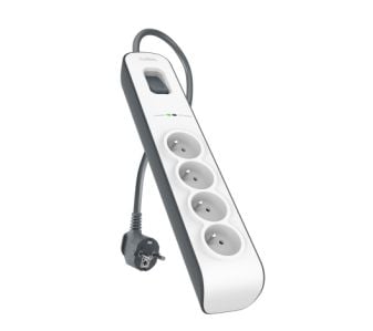 Belkin BSV400ca2M, 525 J, 4 AC-pistorasia(a), Tyyppi E, Musta, Valkoinen, Tyyppi E, 2 m
