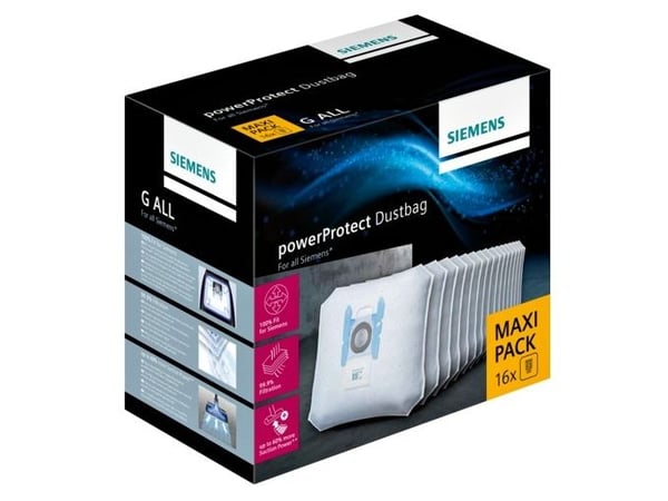 Siemens PowerProtect, Pölypussi, Universaali, Valkoinen, 240 mm, 165 mm, 285 mm
