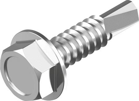 WASI Borskrue 4,8x25mm DIN 7504 Krustfri A2med 6 kant hoved og flangenøglevidde 8mm - (500 stk.)