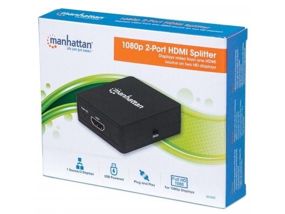 Manhattan 207652, HDMI, 2x HDMI, 1.3b, 1920 x 1200 piksler, Svart, Plast