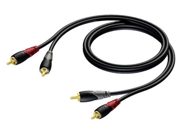 Procab RCA-kabel (Cinch) x2 til RCA (Cinch) x2 20 m svart (CLA800/20)