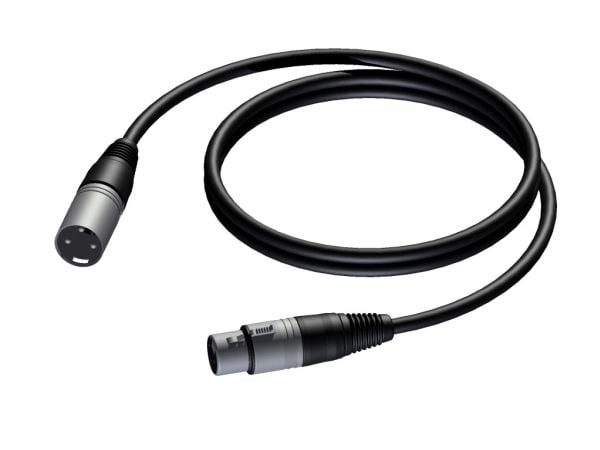 Procab Basic series CAB901 - Lydkabel - 0.23 mm² - XLR3 hann til XLR3 hunn - 1.5 m - skjermet - svart
