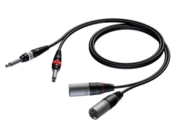 Procab Jack 6,3 mm x2 - XLR x2, 3 m, svart (CAB708/3)