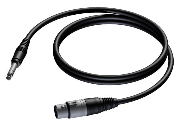 Procab Jack 6,3 mm til XLR kabel sort 1,5 m CAB723/1.5
