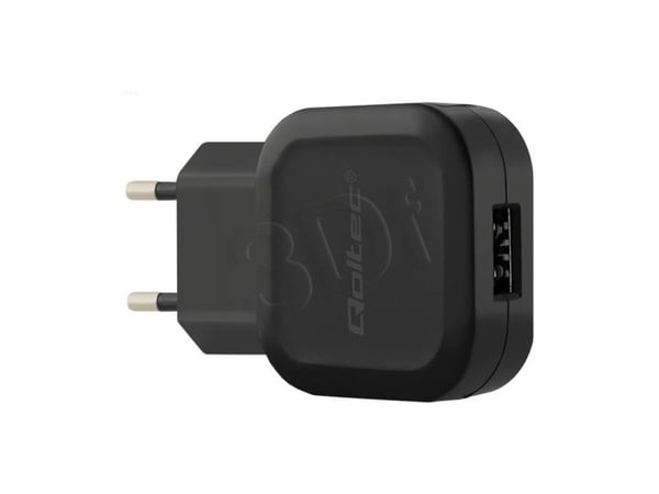 Qoltec - Strömadapter - 12 Watt - 2.4 A (USB) - svart