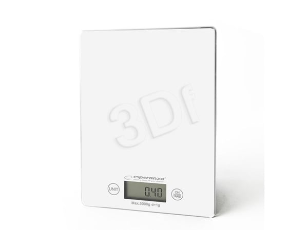 Esperanza EKS002W, Sähkökeittiövaaka, 5 kg, 1 g, Valkoinen, Pöytämalli, Suorakulmio