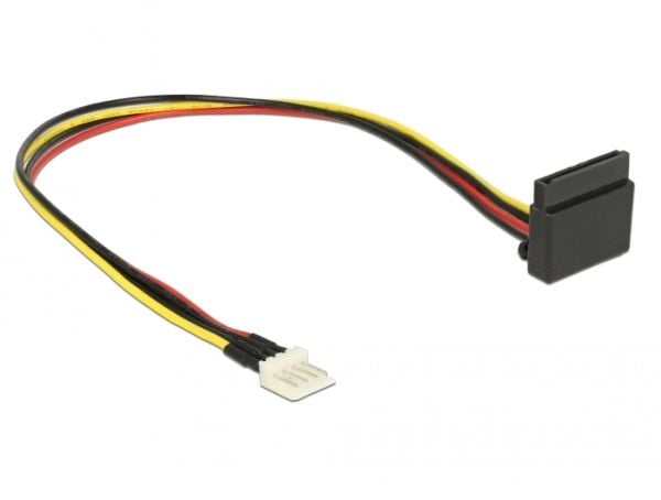 Delock - Strømadapter - 4-pin mini-strømkontakt (hann) til SATA-strøm (R) oppvinklet - 5 / 12 V - 30 cm