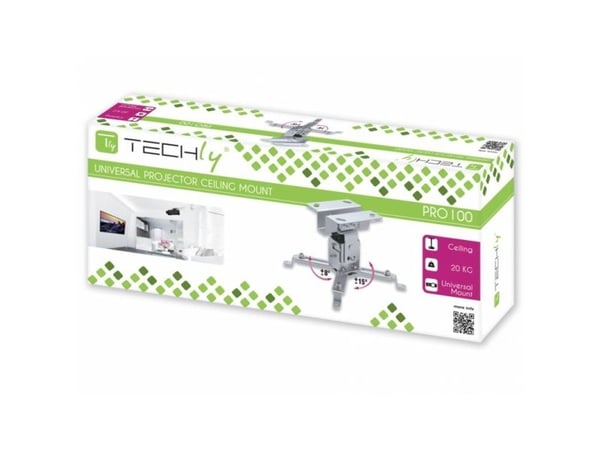 TECHly - Brakett - for projektor - stål - sølv - takmonterbar