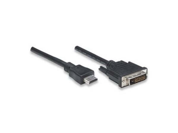 Techly 1.8m HDMI - DVI-D M/M, 1,8 m, HDMI, DVI-D, Hankjønn, Hankjønn, Gull