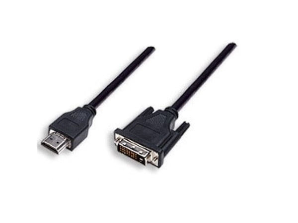 Techly 5.0m HDMI - DVI-D M/M, 5 m, HDMI, DVI-D, Hankjønn, Hankjønn, Gull