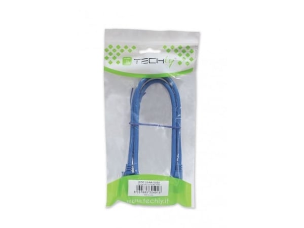 Techly 3.0m USB 3.0 A-Micro B M/M, 3 m, USB A, Micro-USB B, USB 3.2 Gen 1 (3.1 Gen 1), Hankjønn/hankjønn, Blå