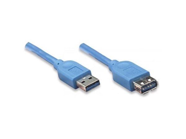 Techly 1.0m USB 3.0 A M/F, 1 m, USB A, USB A, USB 3.2 Gen 1 (3.1 Gen 1), Hankjønn/hunkjønn, Blå