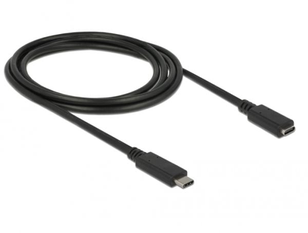 DeLOCK SuperSpeed USB, 2 m, USB C, USB C, USB 3.2 Gen 1 (3.1 Gen 1), 5 Gbit/s, Musta