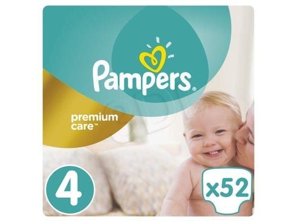 Pampers Premium Care, 7 kg, 18 kg, Vit, 9 månad (er), 12 månad (er), 52 styck