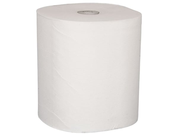 Håndklæderulle, ABENA Care-Ness Excellent, 3-lags, 100m x 20,3cm , Ø19cm, hvid, nyfiber - (6 stk.)