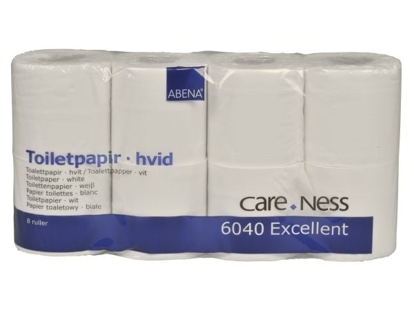 Toalettpapper Care-Ness 2-lagigt vitt 9,80cmx33,75m 64 rullar/kartong - (64 rullar per kartong)