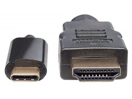 Manhattan 151764, 2 m, USB Type-C, HDMI Type A (Standard), Hankjønn, Hankjønn, Rett