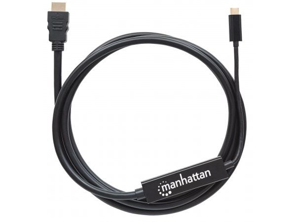 Manhattan 151764, 2 m, USB Type-C, HDMI Type A (Standard), Hankjønn, Hankjønn, Rett