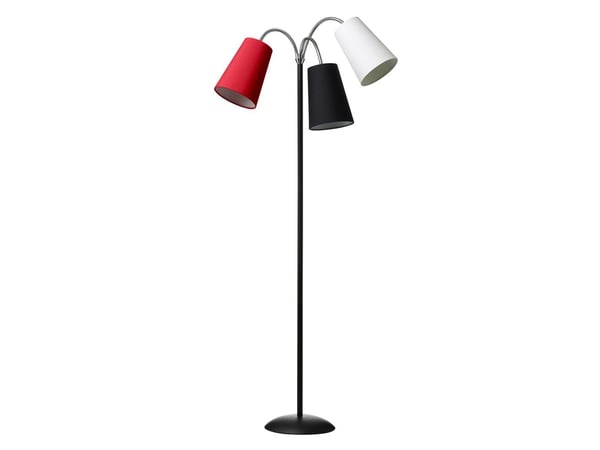 SALSA gulvlampe svart inkl. hvit, svart og rød skjerm