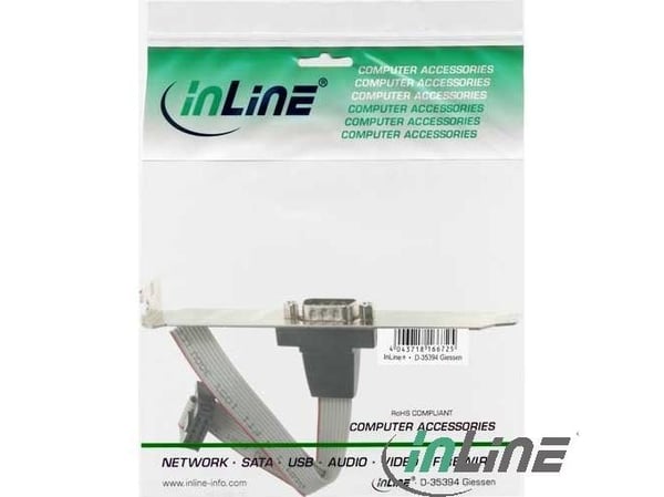 InLine® Serial bracket 9-nastainen uros 10-nastaiseen naarasliittimeen, 1:1, 0.25m