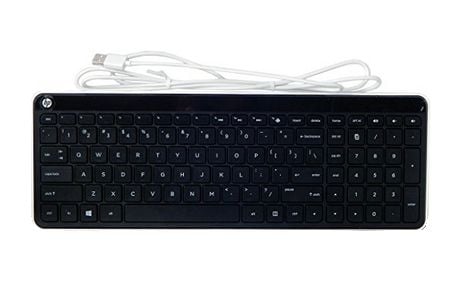 HP 802453-L31, Full størrelse (100 og), Koblet med ledninger (ikke trådløs), USB, Mekanisk nøkkelbryter, QWERTY, Sort, Hvit