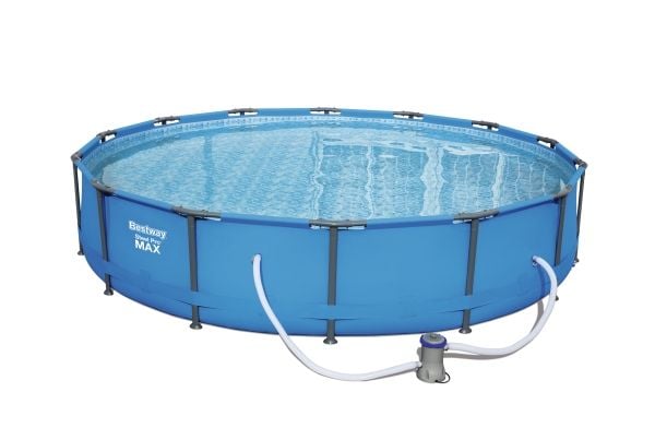 4.27m x 84cm Bestway utendørsbasseng med rund ramme STEEL PRO™ MAX 56595