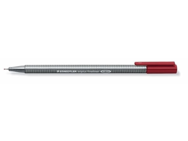 Staedtler triplus 334, Punainen, Harmaa, Punainen, Kolmio, Vesipohjainen muste, Metalli, 0,3 mm