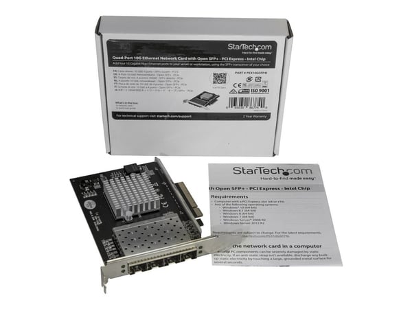 Startech Quad Port 10G SFP+ Network Card, Intel XL710 Open SFP+ Converged Adapter, PCIe 10 Gigabit Ethernet Server NIC, 10GbE Fiber Optic LAN Card ...