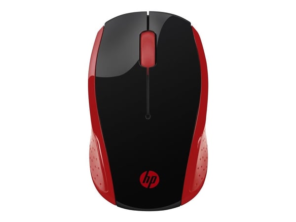 HP 200 - Mus - høyre- og venstrehåndet - optisk - trådløs - 2.4 GHz - USB trådløs mottaker - rød
