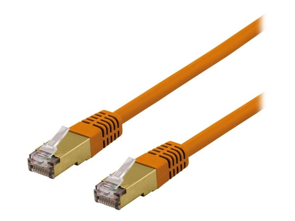 DELTACO SFTP-62ORH - Koblingskabel - RJ-45 (hann) til RJ-45 (hann) - SFTP - CAT 6 - halogenfri, formstøpt - oransje