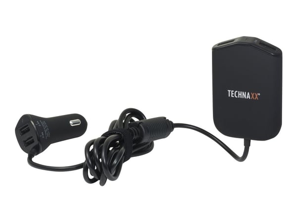Technaxx Family Car Charger TE14, Auto, Tupakansytytin, 5 V, 1,8 m, Musta