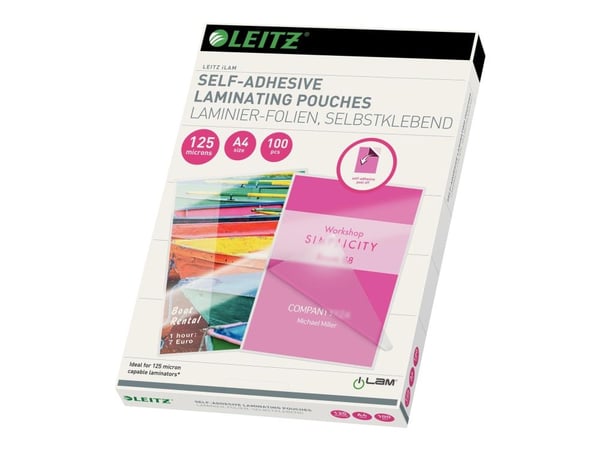 Leitz - Glanset - A4 (210 x 297 mm) lamineringspunger med klebebakside