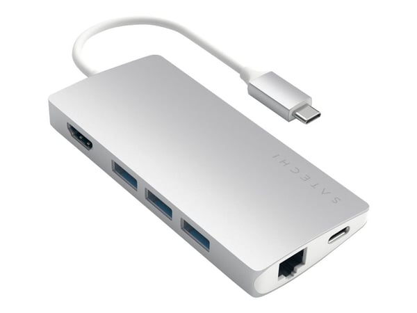 Satechi Alumiininen moniporttisovitin V2 - Telakointiasema - USB-C / Thunderbolt 3 - GigE
