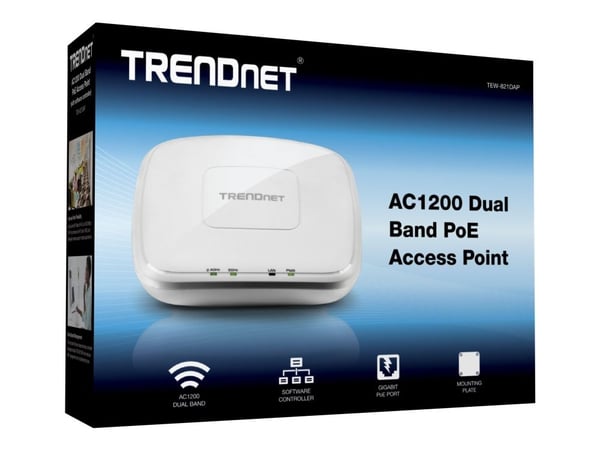 TRENDnet TEW 821DAP AC1200 Dual Band PoE Access Point - Trådløst tilgangspunkt - Wi-Fi 5 - 2.4 GHz, 5 GHz - TAA-samsvar