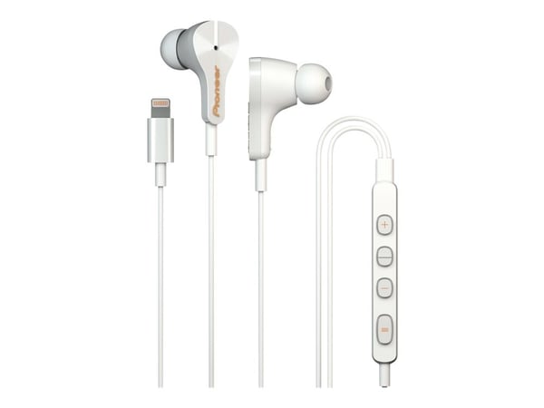Pioneer Rayz SE-LTC3R-W - Ørepropper med mikrofon - i øret - kablet - aktiv støydemping - Lightning - is