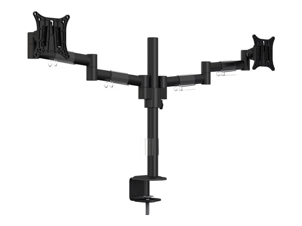 Multibrackets M VESA Deskmount Officeline Dual - Ställ - justerbar arm - för 2 LCD-bildskärmar - stål - svart - skärmstorlek: 15"-30" - klämma, mon...