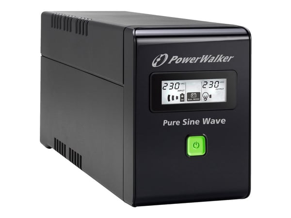 PowerWalker VI 600 SW - UPS - AC 220/230/240 V - 360 watt - 600 VA - 7 Ah - USB - utgangskontakter: 2 - svart