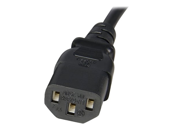 StarTech.com 1m (3ft) virtajohdon jatkojohto, C14-C13, 10A 125V, 18AWG, musta Tietokoneen virtajohdon jatkojohto, virtalähteen jatkojohto, IEC-320-...