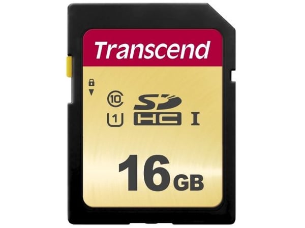 Transcend 500S - Flashminnekort - 16 GB - UHS-I U1 / Class10 - SDHC UHS-I