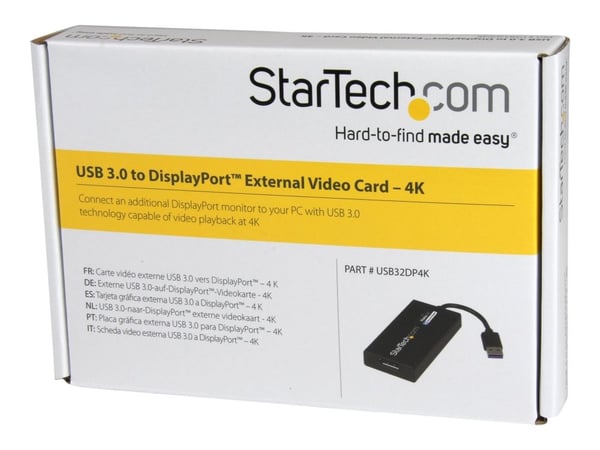 StarTech USB 3.0 to DisplayPort Adapter - DisplayLink Certified - 4K 30Hz - USB / DisplayPort-adapter - TAA-samsvar - USB-type A (hann) til Display...