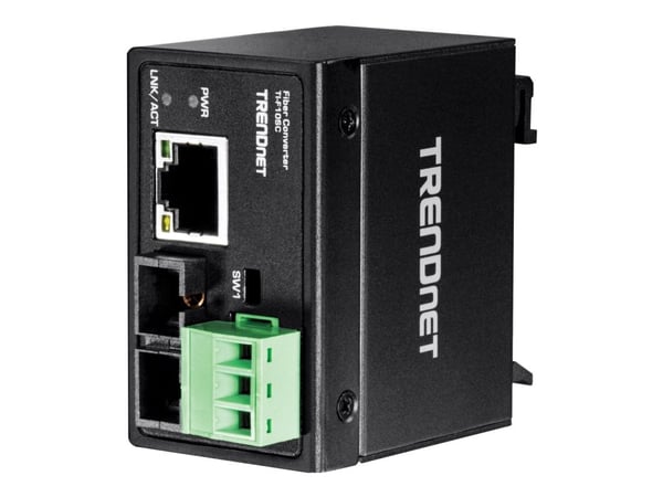 TRENDnet TI-F10SC - Fibermediekonverterare - 100Mb LAN - 100Base-TX, 10Base-T, 100Base-FX - RJ-45 / SC-läge (multi-mode) - upp till 2 km - 1310 nm ...