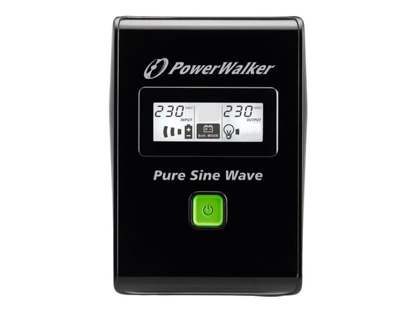 PowerWalker VI 600 SW - UPS - AC 220/230/240 V - 360 watt - 600 VA - 7 Ah - USB - utgangskontakter: 2 - svart