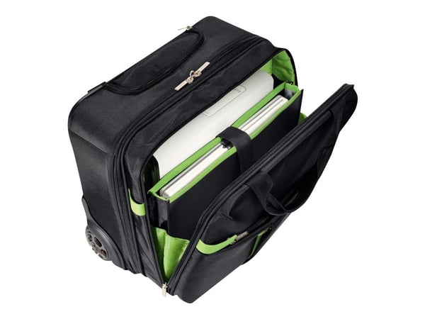 Leitz Complete laukku pyörillä Smart Traveller, Vaunu, Musta, Nahka, Metalli, Polyesteri, 2 renkaita, 1 kpl, 17 taskua