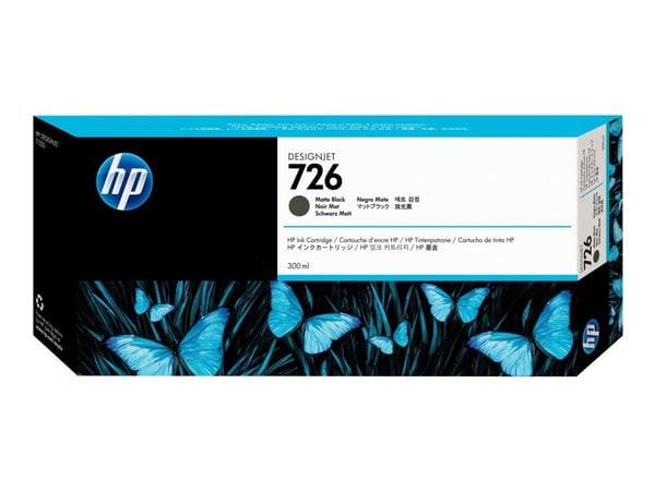 HP 726 - 300 ml - matt svart - original - DesignJet - blekkpatron - for DesignJet SD Pro MFP, T1200, T1200ps, T1300, T2300