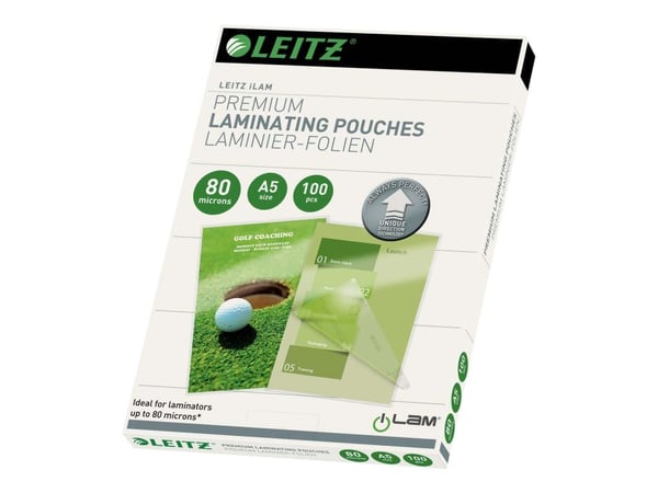 Leitz - Glanset, krystallklar - A5 (148 x 210 mm) lamineringspunger