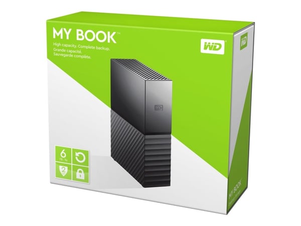 WD My Book WDBBGB0060HBK - Harddisk - kryptert - 6 TB - ekstern (stasjonær) - USB 3.0 - 256-bit AES - svart