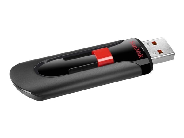 SanDisk Cruzer Glide - USB-flashstasjon - 32 GB - USB 2.0 - svart, rød