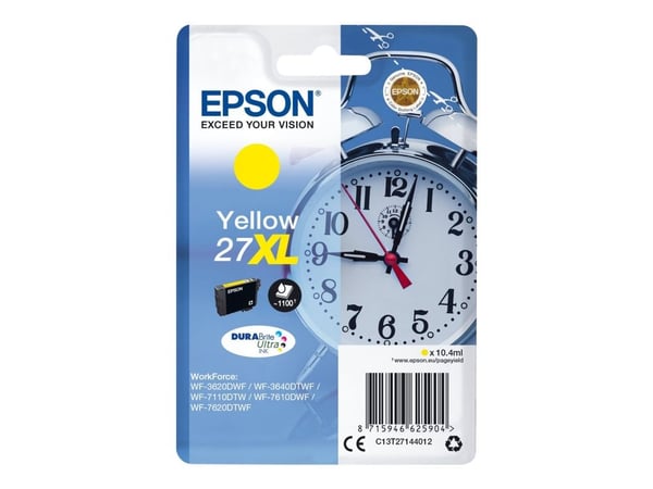 Epson 27XL - 10.4 ml - XL - gul - original - blekkpatron - for WorkForce WF-3620, WF-3640, WF-7110, WF-7210, WF-7610, WF-7620, WF-7710, WF-7715, WF...