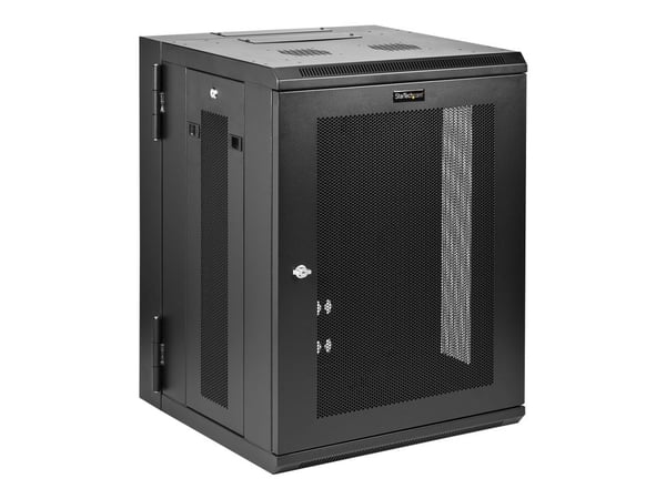 StarTech.com RK1520WALHM, Seinään asennettava laitekehikko, 15U, 90 kg, Tehostunut kaapelinhallinta, 39,6 kg, Musta